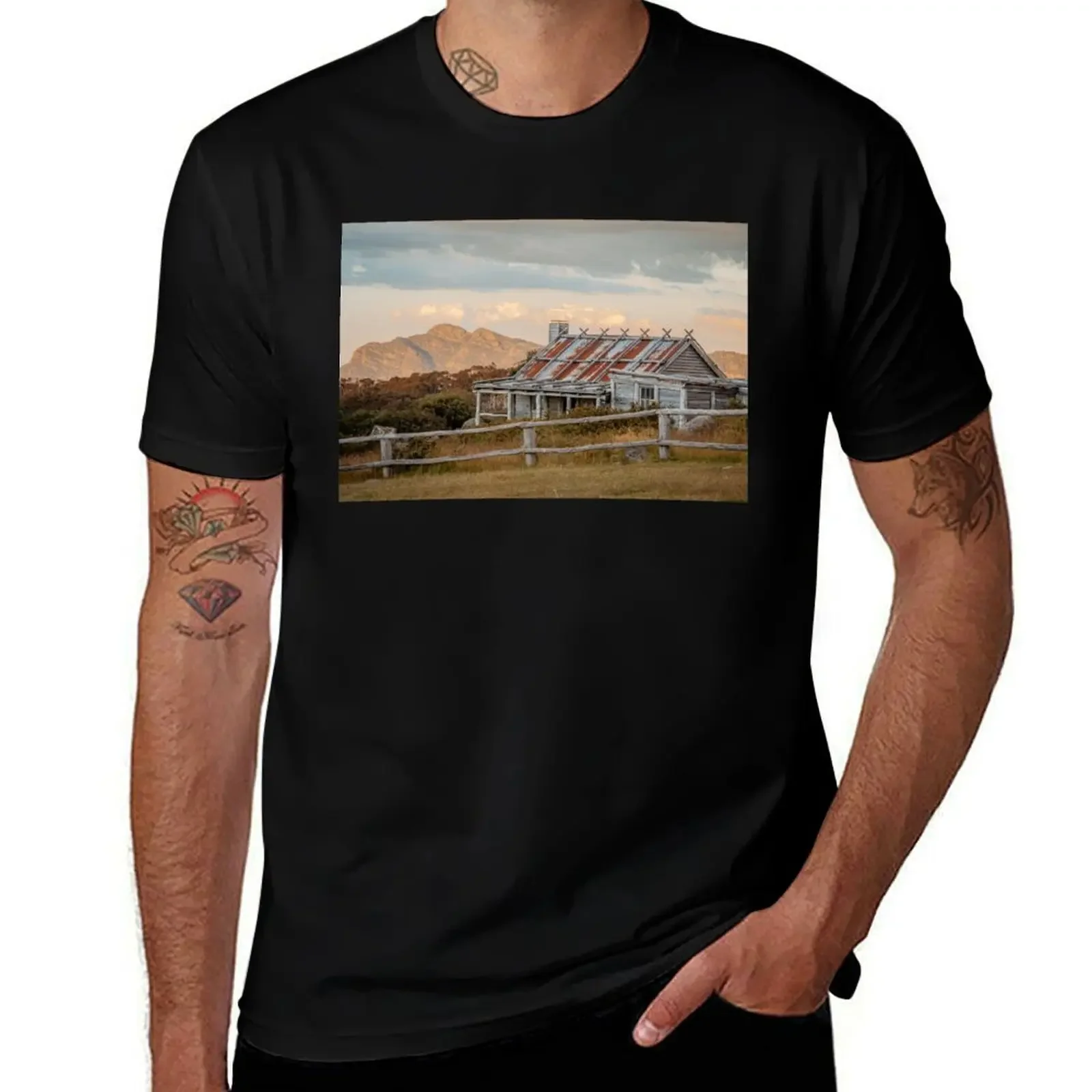 

Craig's Hut Sunset Landscape Photograph, High Country Victoria, Landscape Large Wall Art, Nature Digital Print T-Shirt