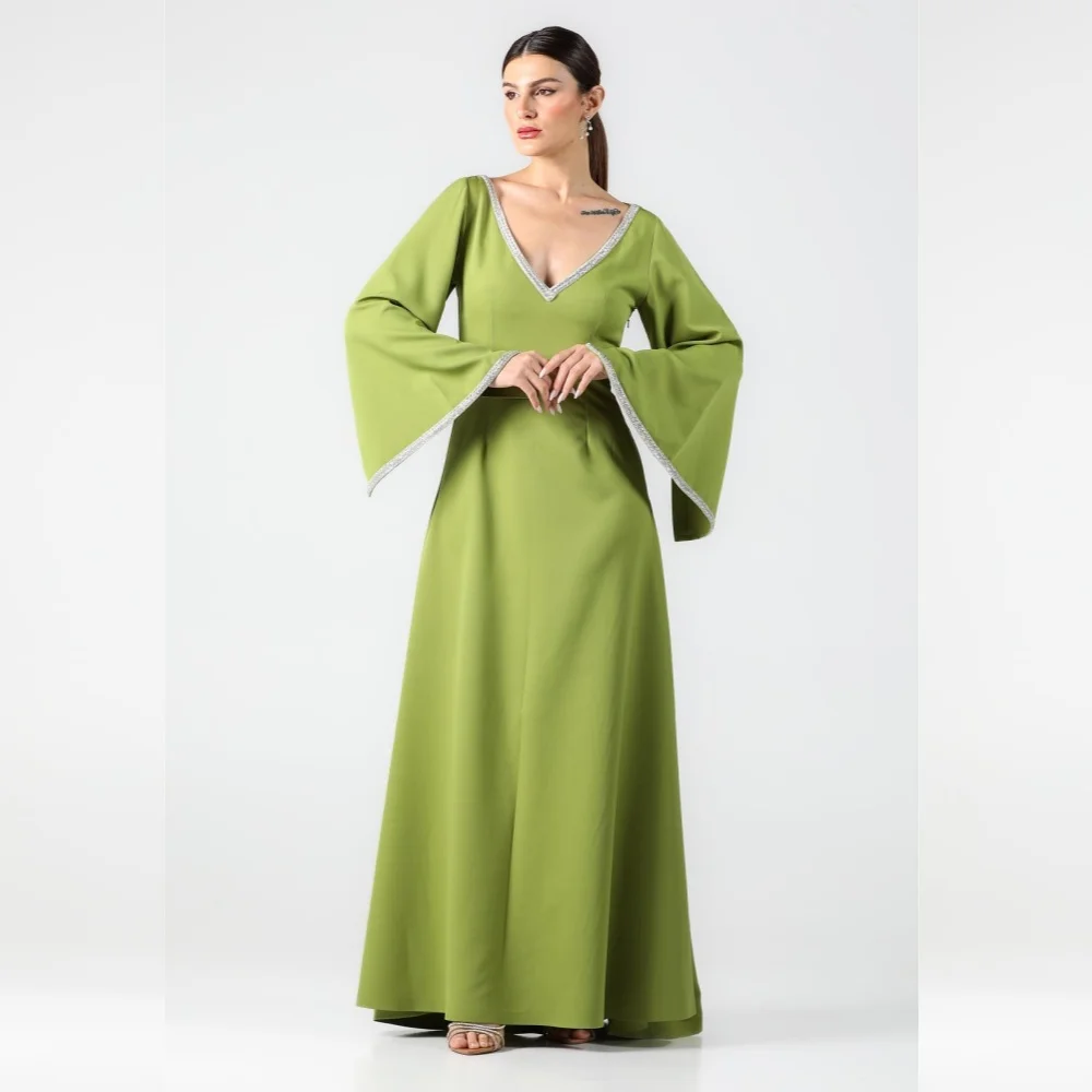 Robe de Rhmi-longue avec biscuits, tenue de graduation, tenue de Rh, Arabie Saoudite, col en V, sur mesure