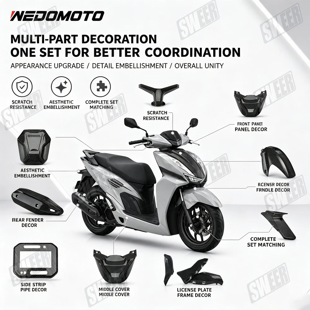 Suitable for Honda ADV160 body water transfer printing decorative shell headlight fixed wing front cover exhaust hood parts21-26