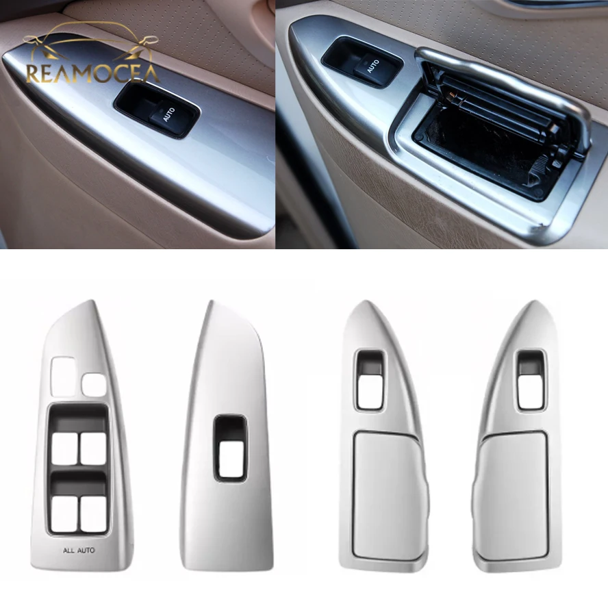 Reamocea 1Pc Car Power Window Lifter Button Switch Panel Cover Frame Trim For Toyota Prado LC120 2003-2009 Car Inner Accessories