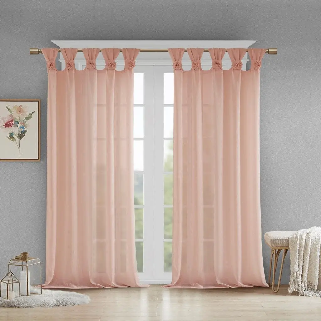 

Floral Embellished Cuff Tab Top Solid Curtain Panel(Only 1 Pc Panel)