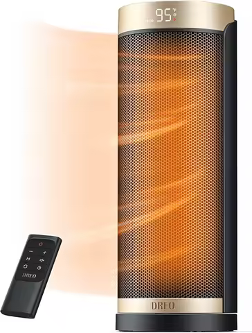 Dreo Space Heater, 1500W PTC Ceramic Heaters For Indoor Use With Remote,70° Oscillation, 1-12H Timer