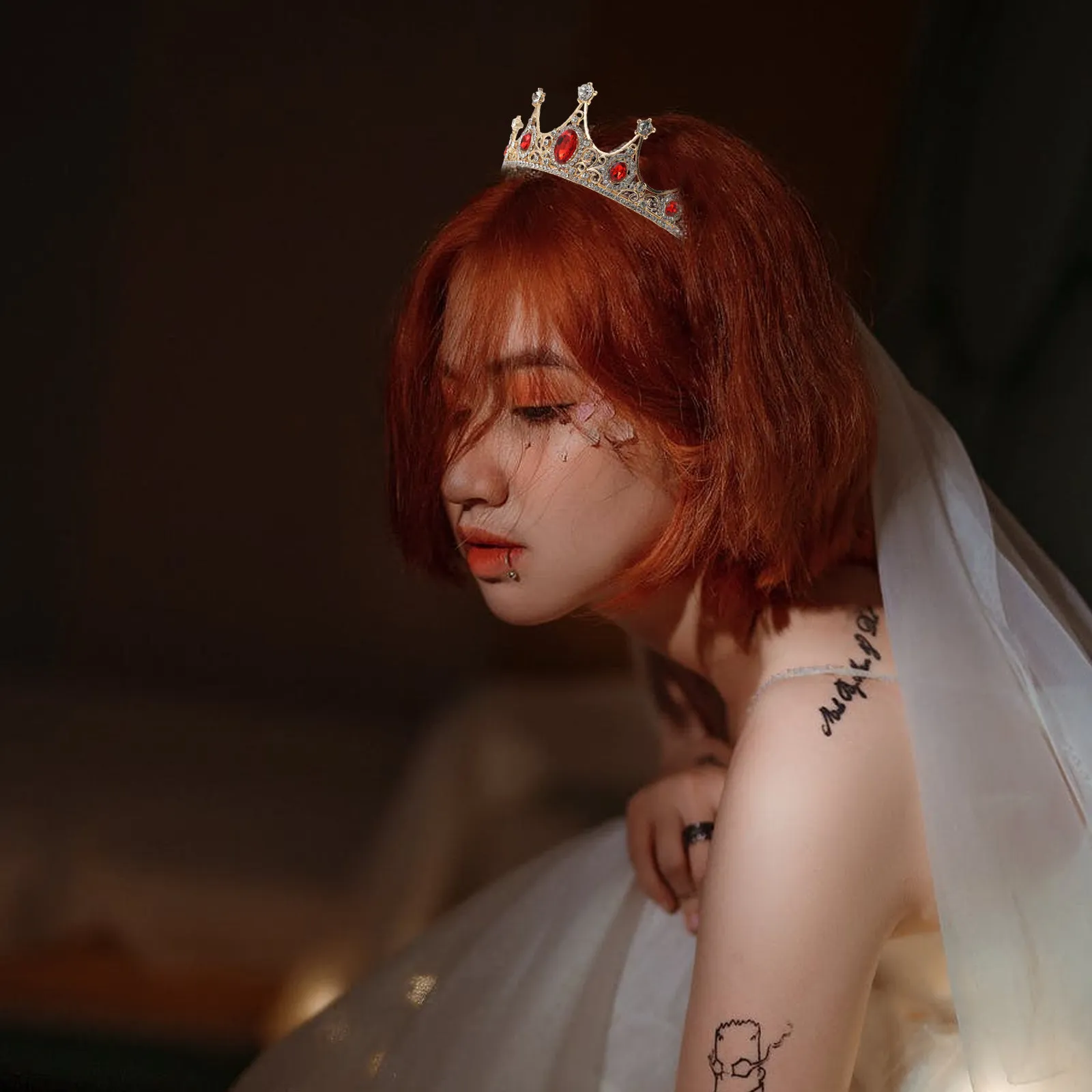 

1 шт. Корона-тиара со стразами для девочек, свадебный головной убор, украшение для волос невесты