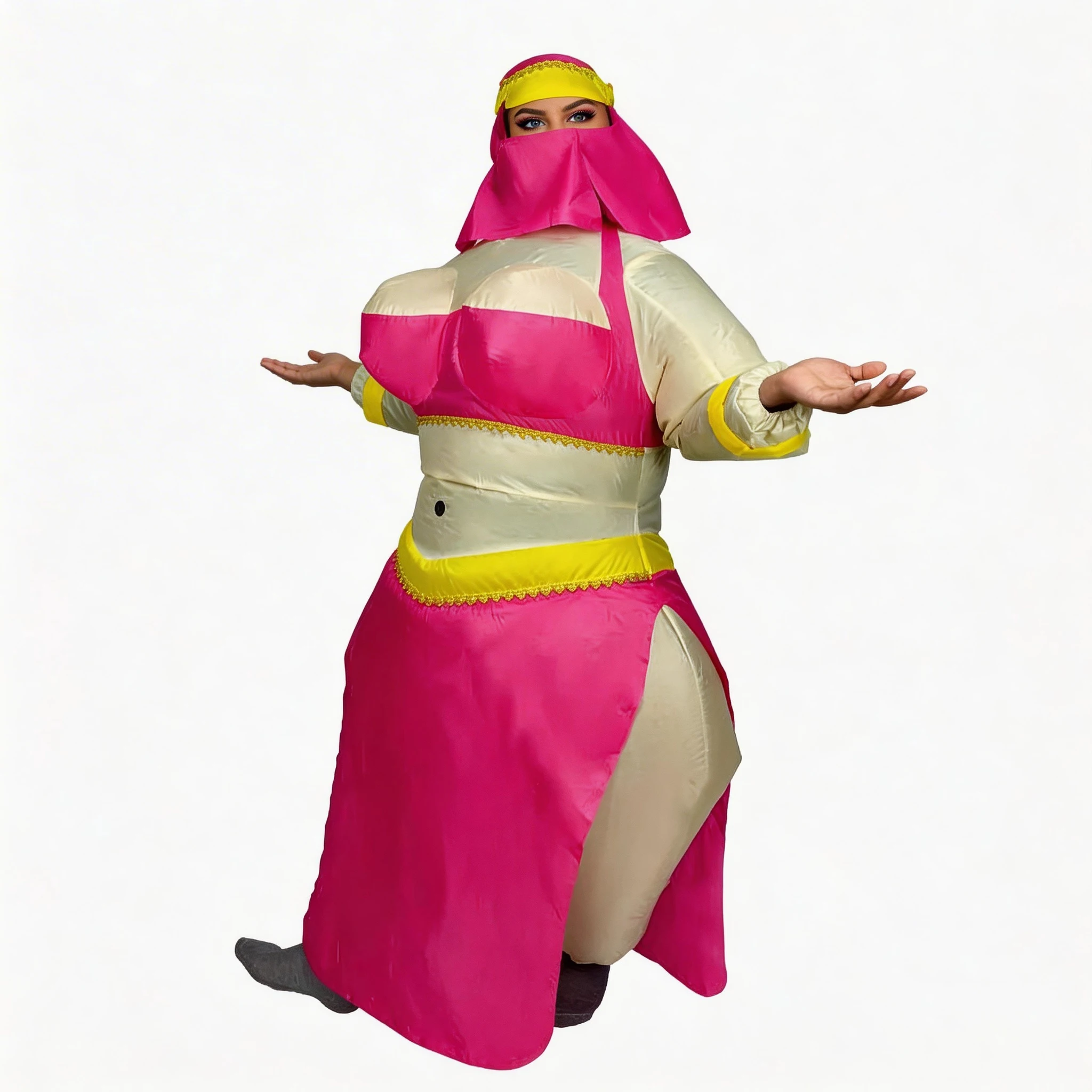 Sexy Aufblasbares Kostüm Damen Sultan-Tänzerin-Set für Erwachsene Party Cosplay Halloween Festivals Bühnen-Kostüm Maskottchen