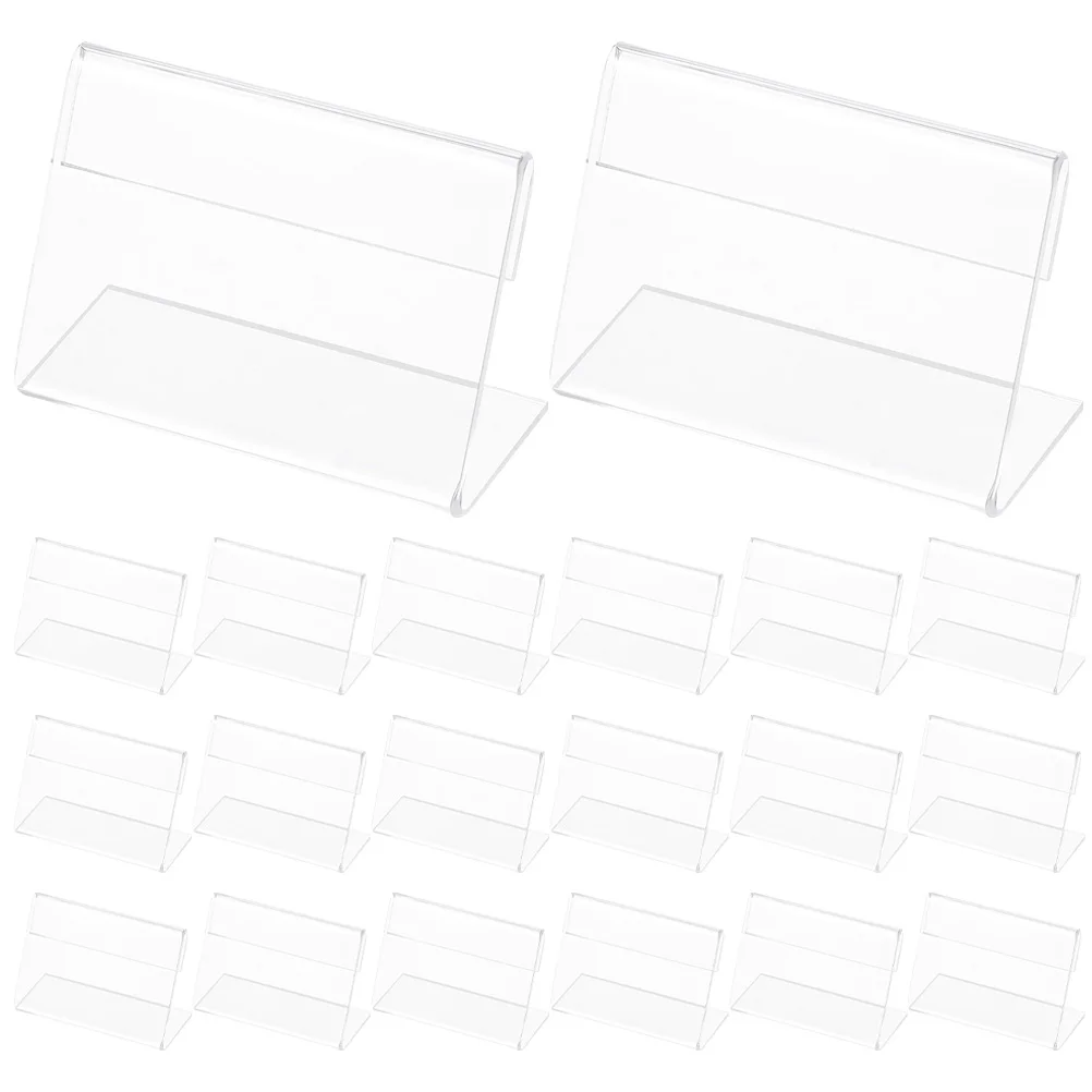 

25pcs Acrylic Card Holder Display Stand for Signs Table Number Price Tags Sign Holders Clear Transparent Wedding Office Hotel