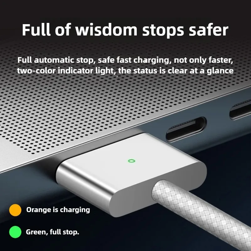 140W PD Cable For Magsafe 3 Magnetic Cable For Macbook Pro Air 13 14 16 M1 M2 LED Indicators Fast Charger Cord Adapter - Image 3