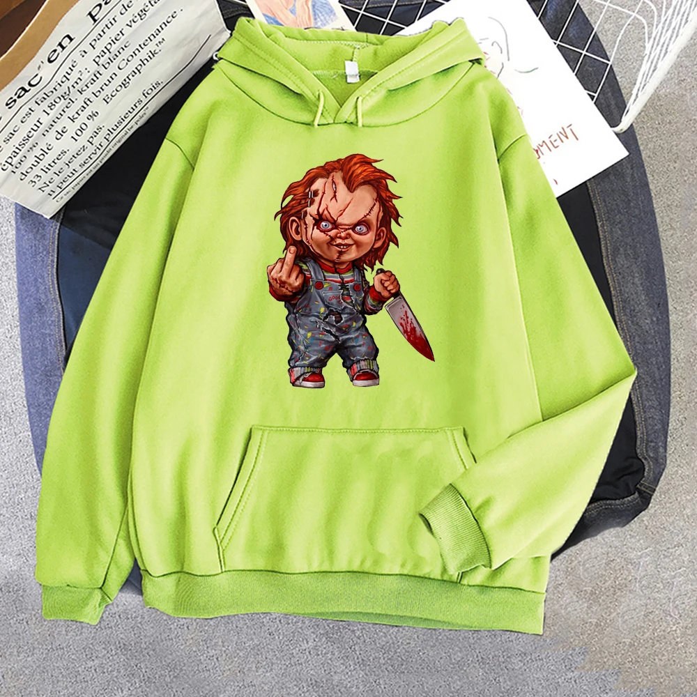 Horror Chucky Harajuku Graphic Hoody Casual Streetwear Kawaii Sweatshirt Female Women Anime Tops Ullznag Funny Cartoon Pullovers