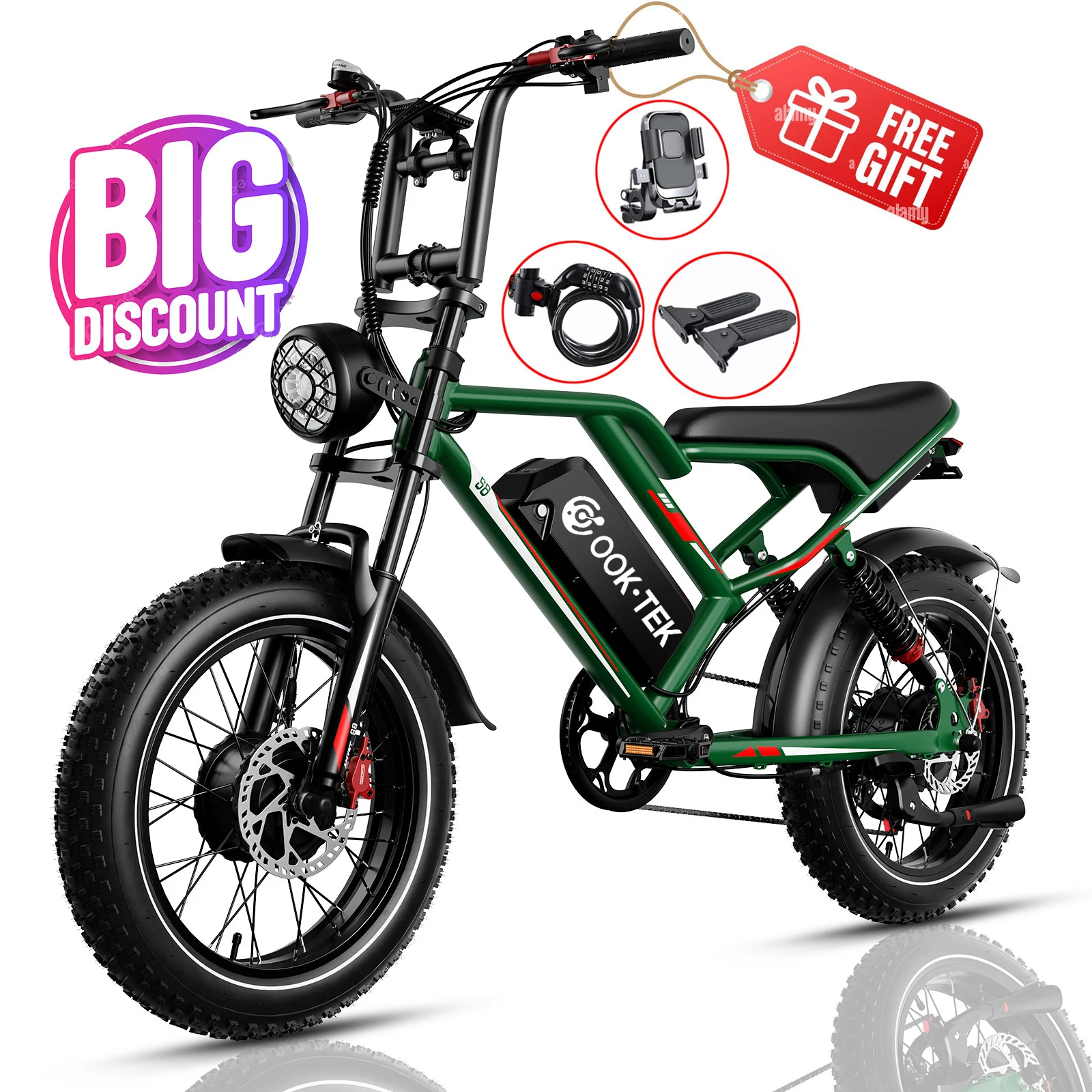 

V8 Ebike 20 inch electric fat tire bike