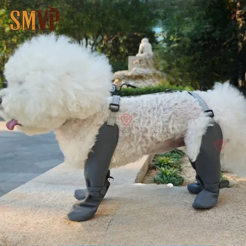 Full Silicone High Tube Dog Rain Boots Non-Slip Wear Resistant Waterproof Anti-Fall Pet Shoes Outdoor Walking Dustproof
