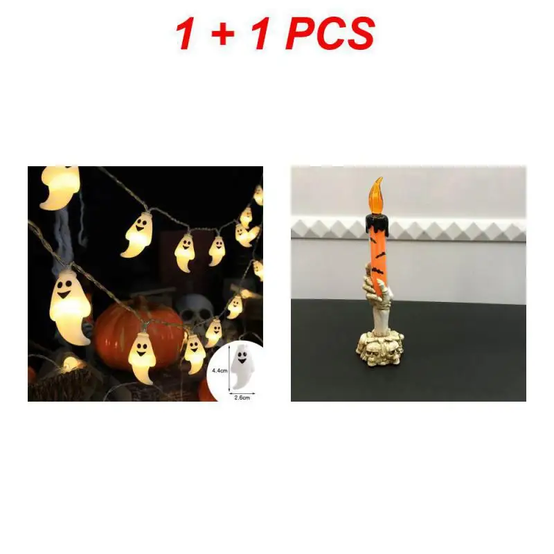 

1/2pcs Halloween Skeletons Ghost Party Candles Skull Decorative LED Lantern String Props Halloween Supplies Home Decorations