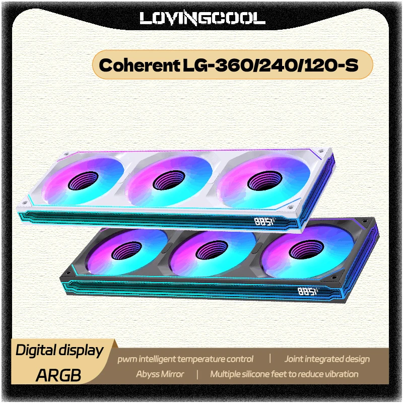 LOVINGCOOL Coherent LG-120/240/360 ARGB Digital Display PC Fan Computer Case Siamese Building Block Fan Integration Abyss Mirror
