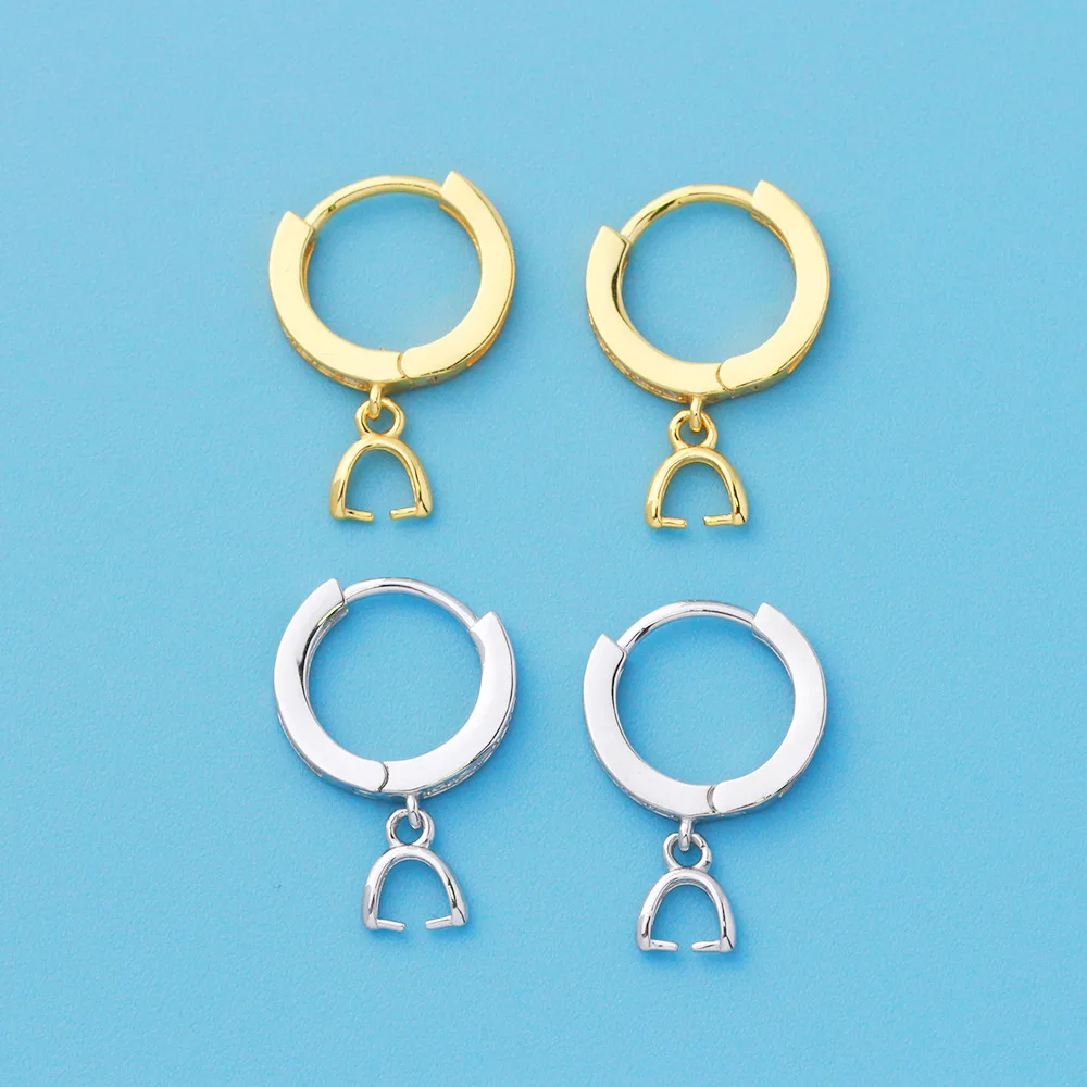 Adjustable Silver Hoop Earrings S925 Sterling Silver Open Loop with Jump Ring Clasp for Custom Jewelry Design