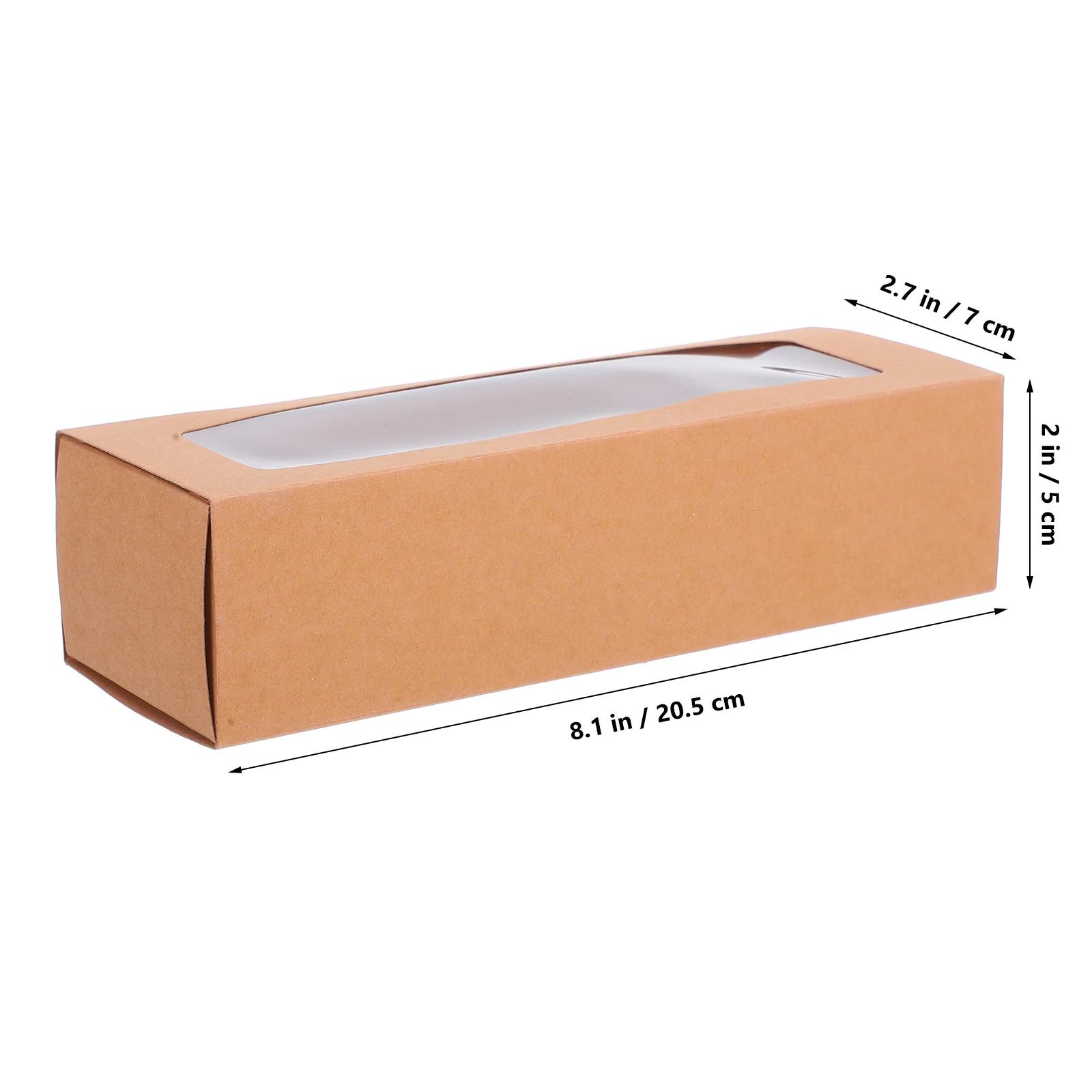 Caja de macarrones de papel Kraft con ventana transparente, caja de postre, contenedor de embalaje de pastelería, galletas, panadería, fiesta de trufa, 10 Uds.