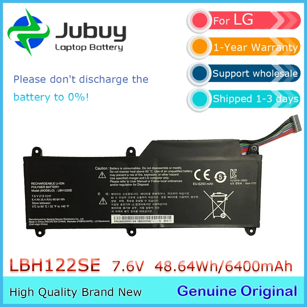 LBH122SE 7.6V 48.64Wh Original Laptop Battery for LG Ultrabook U460 U460-G U460-K.AH5DK U460-M.AFB5L U460-K.AH50K