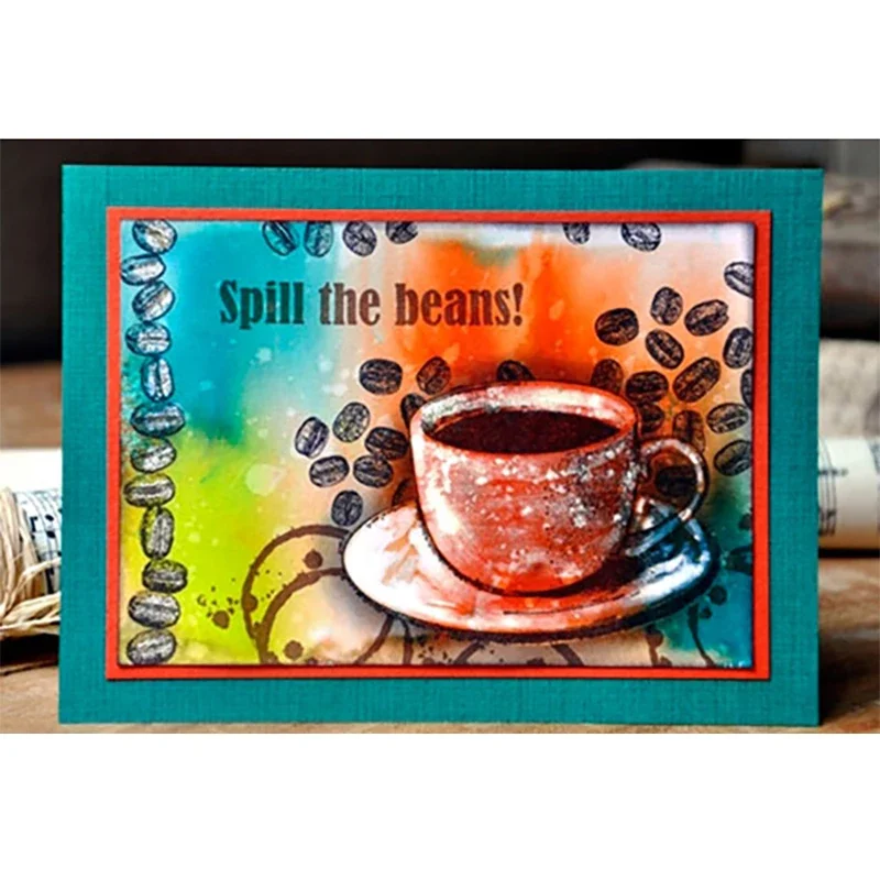 New Coffee Beans and Cup Pattern Transparent Clear Stamps For DIY Making Greeting Card Scrapbooking No Metal Cutting Dies