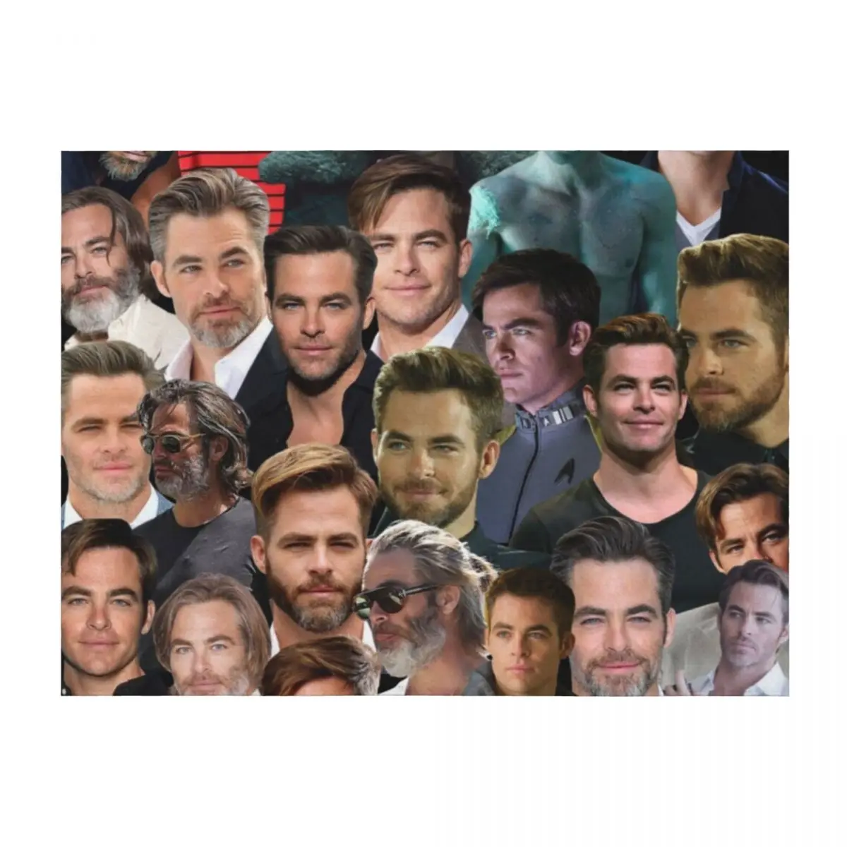 

chris pine photo collage Throw Blanket Soft Multi-Purpose Summer Travel Blankets