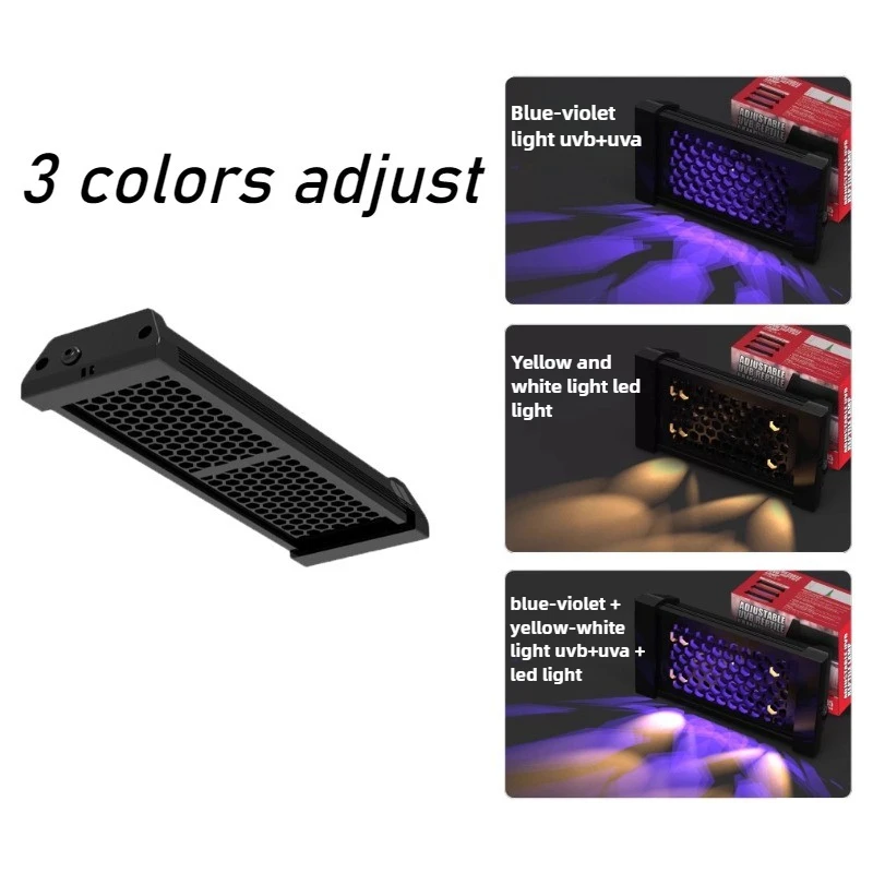 UVB Reptile Light UVA Sunbathing Back Adjustable Breeding Box Light Turtle Lizard Terrarium LED Lamp Reptile Pet Box Sun Lamp