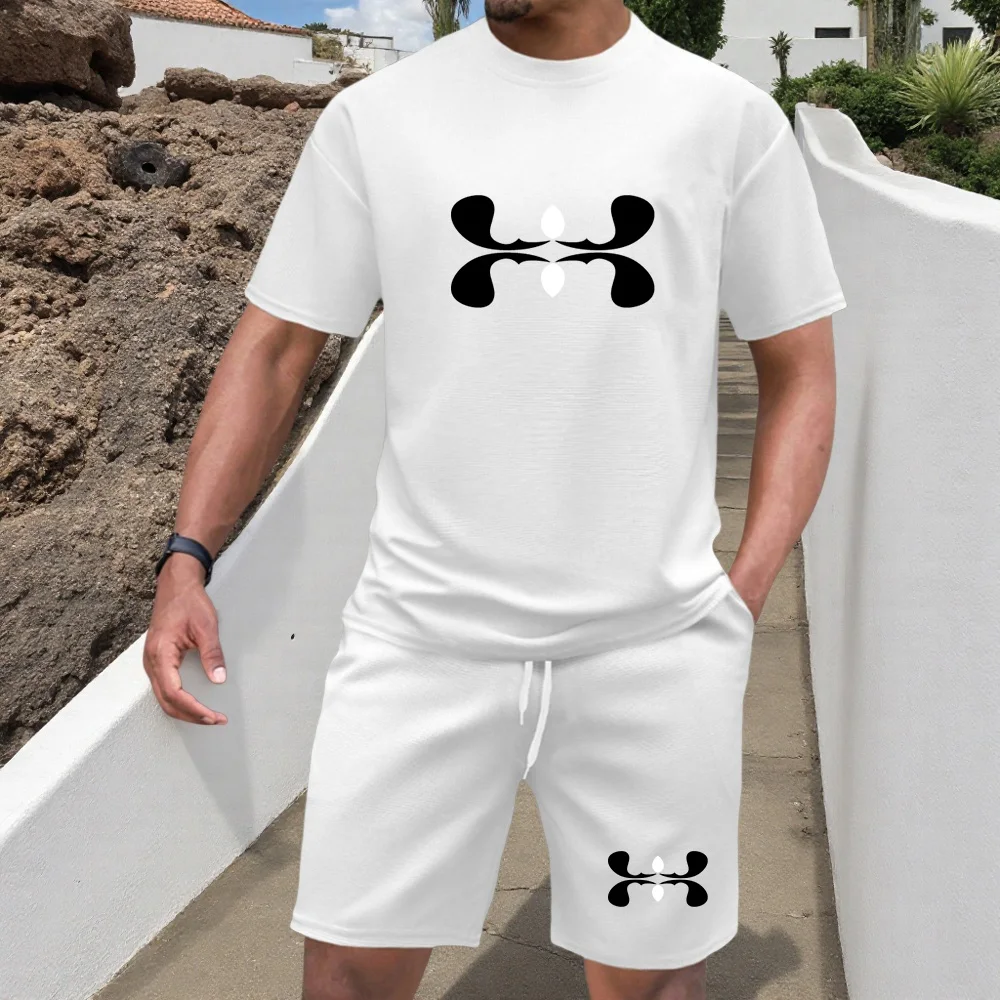 

Summer Daily Casual Men's Short Sleeve Shorts Package Urban Street Men's Fashionable T-shirt Outdoor Sports Men's Shorts