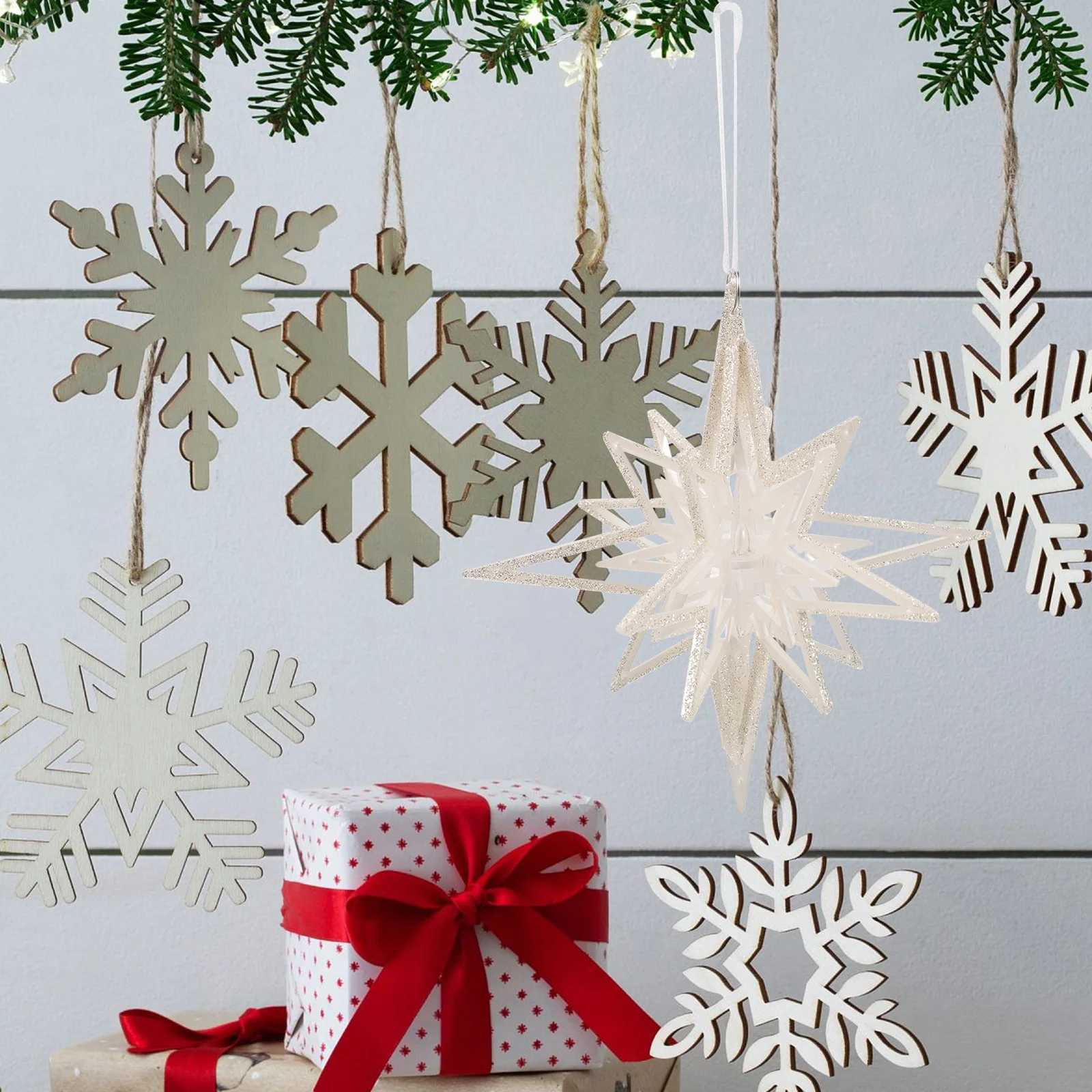 

2 Pcs Christmas Tree Decoration Pendant Hanging Ornaments Delicate Bell Decors Inflatable Decorations for Home