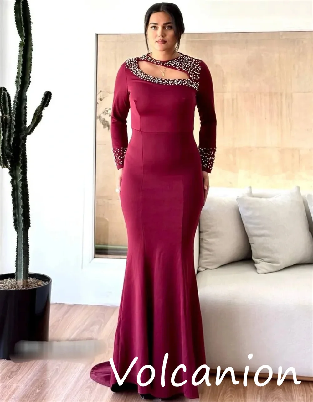 Personalizado estilo chinês jérsei lantejoulas trompete colher pescoço vestidos longos sob medida ocasião requintado brilho