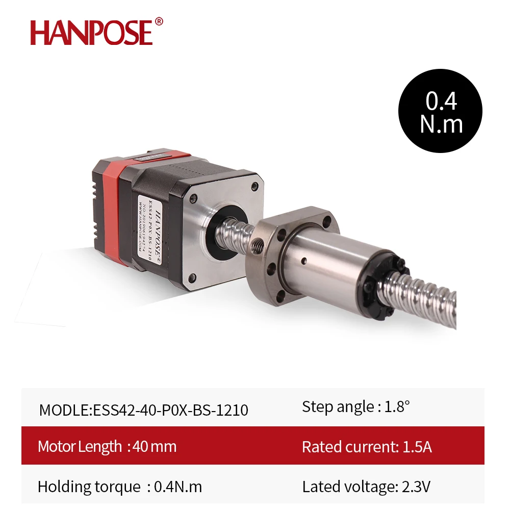 NEMA17 Ball Screw Motor 1.7A 70N.CM ESS42-P2X-1204 100mm SFU1204 Nut Motor CNC Milling Machine Ball Screw Stepper Motor