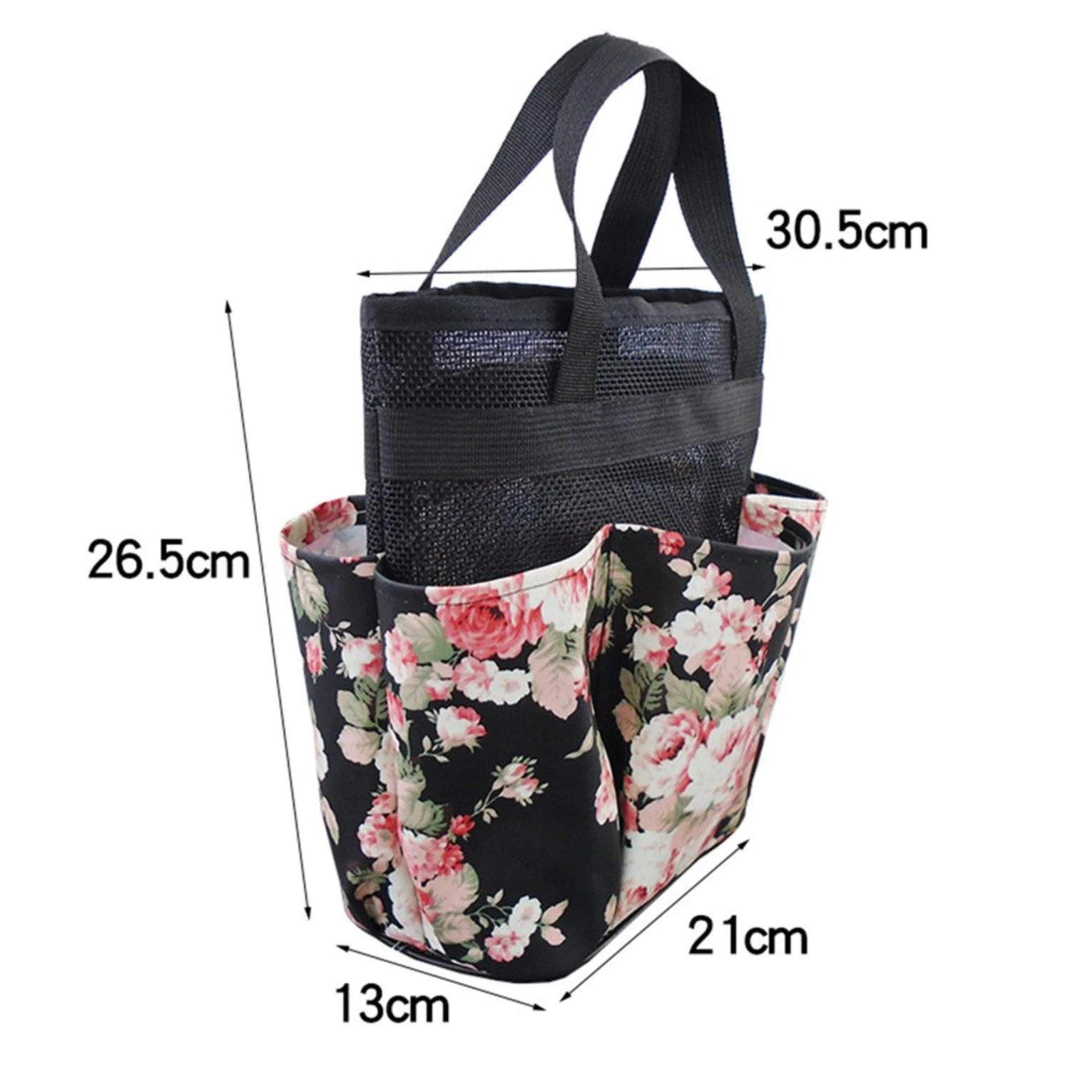 접이식 목욕 가방, 샤워 캐디 가방, 메쉬 걸이형 정리함 토트, 6개의 주머니가 있는 샤워 캐디 토트 백, 빠른 건조 ​ 욕실용