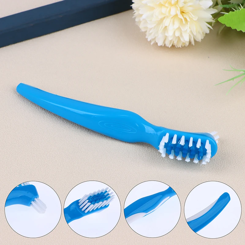 Denture Dedicated Brush Toothbrush Dual Heads False Teeth Brushes Gum Cleaner For Invisible Braces Orthodontic Retainer