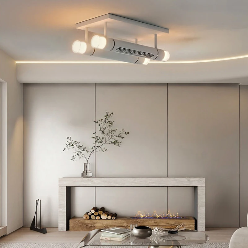 Modern Bladeless Ceiling Fan Lamp With Remote Control LED Hardware+Acrylic Indoor Lighting Bedroom Dining Living Room Home Decor