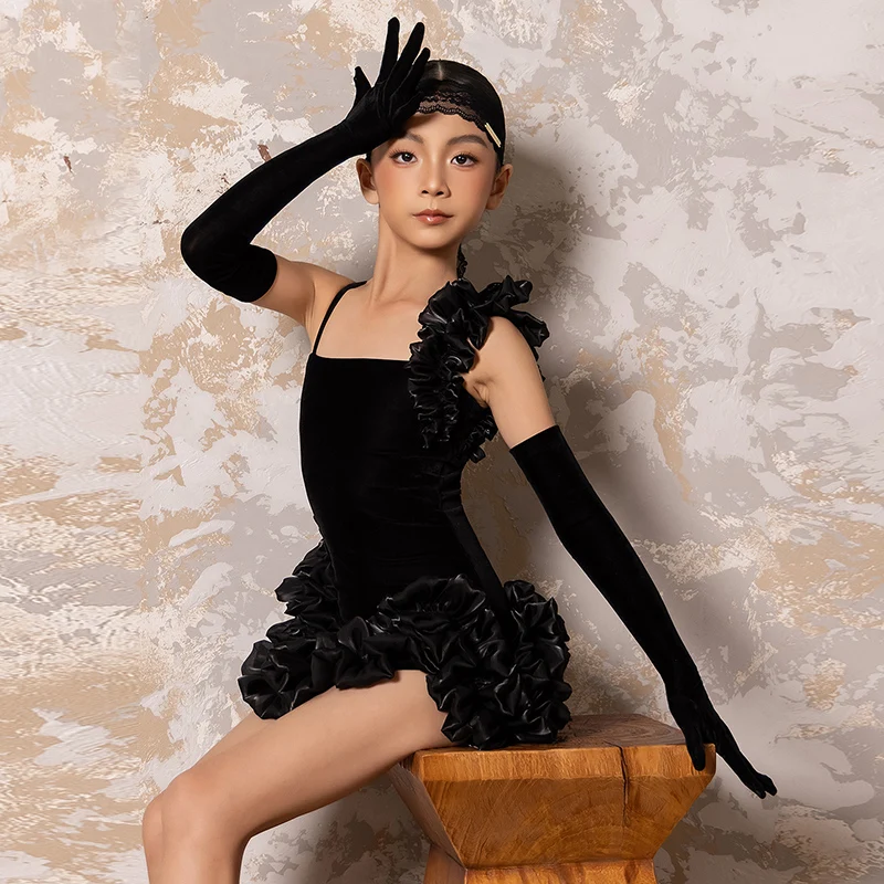 Latin Kleding Meisjes Rode Dansvoorstelling Jurk Mouwloze Dans Oefenjurk Rode Latin Show Outfit Trainingskleding 2396