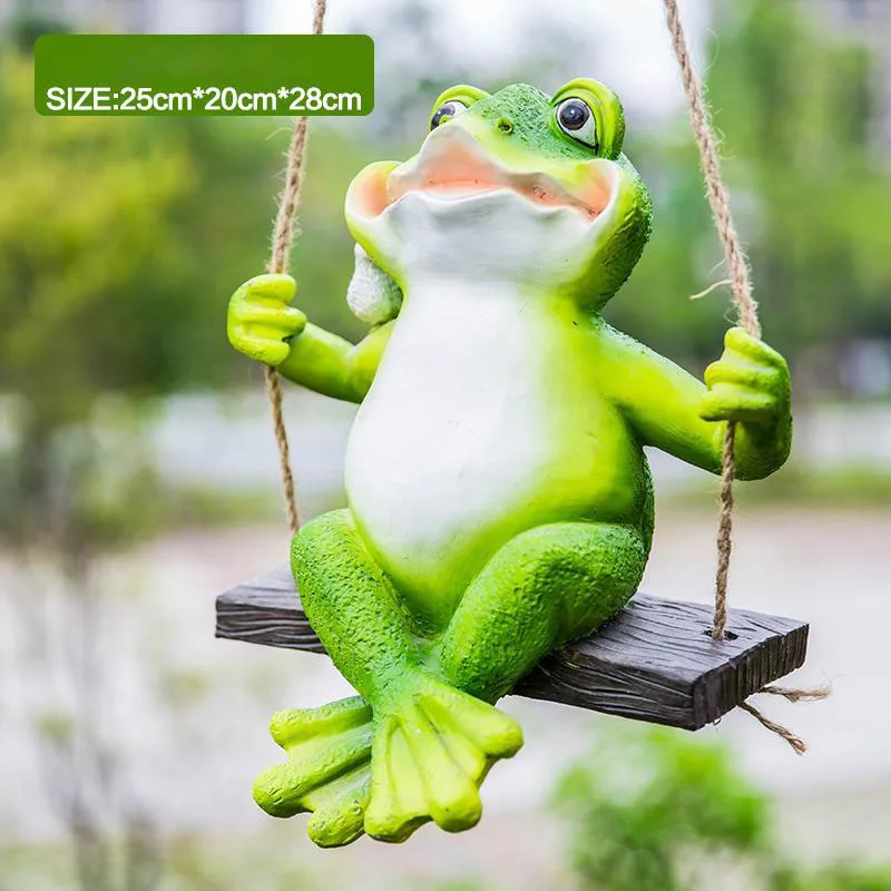 Outdoor Simulation Lazy Rabbit Bear Frog Resin Pendant Items Courtyard Villa Sculpture Accessories Children's Garden Decoration