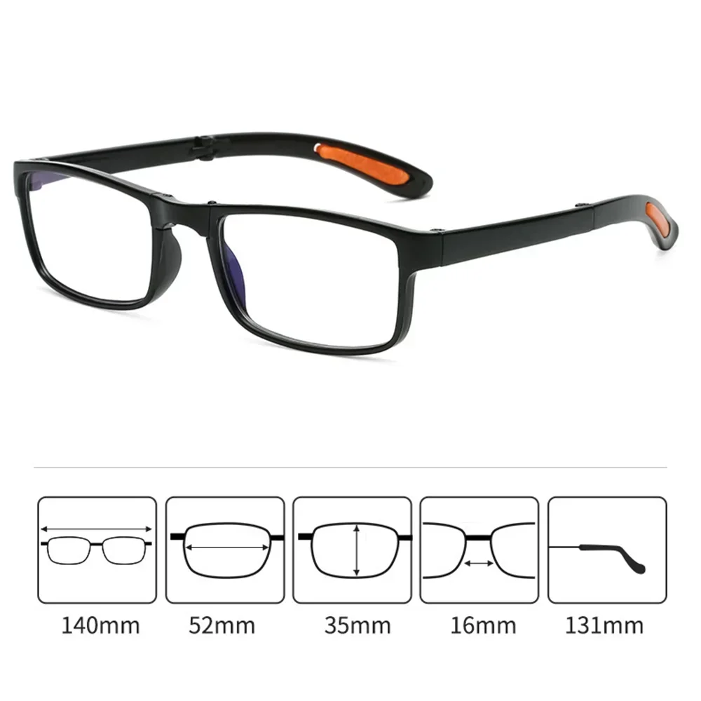 Очки Folding Reading Glasses Diopter +1.0 To 4.0 Anti-blue Light Presbyopia Eyeglasses Portable Case Men Women TR90 Eyewear
