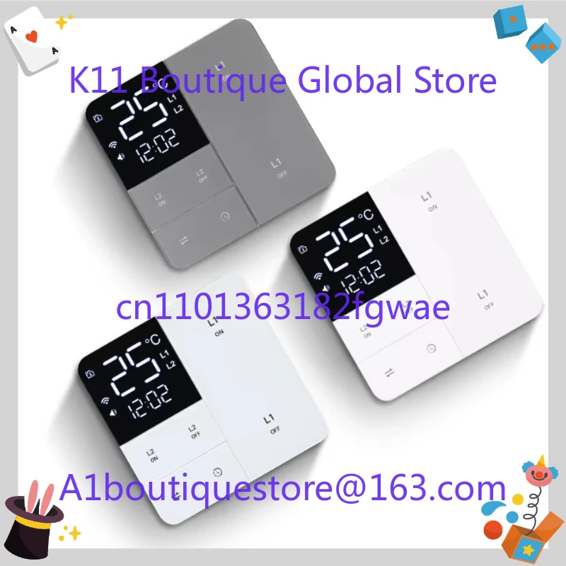 2025 Tuya Purple Bee and Wifi Y9 European standard 1-3 sets of N & L switches, automatically synchronized with the switch LCD.