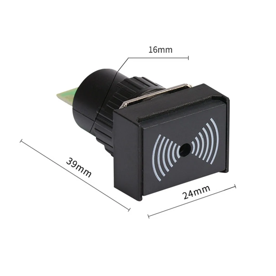 ABILKEEN 18*24mm Rectangle Head Mini Plastic Buzzer Alarm AC/DC 12/24V Intermittent Vocalization Waring Alarm Buzzer