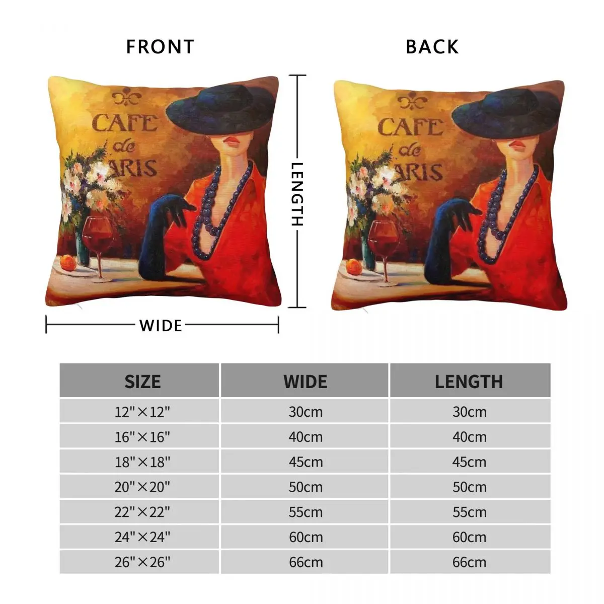Lady With Hat Cafe De Paris Square Pillowcase Polyester Linen Velvet Printed Decorative Throw Pillow Case Room Cushion Cover 18