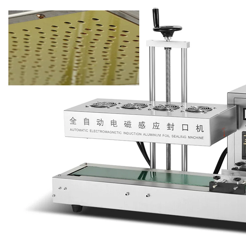 Máquina seladora eletromagnética de indução contínua, folha de alumínio, seladora automática de indução, 1800w