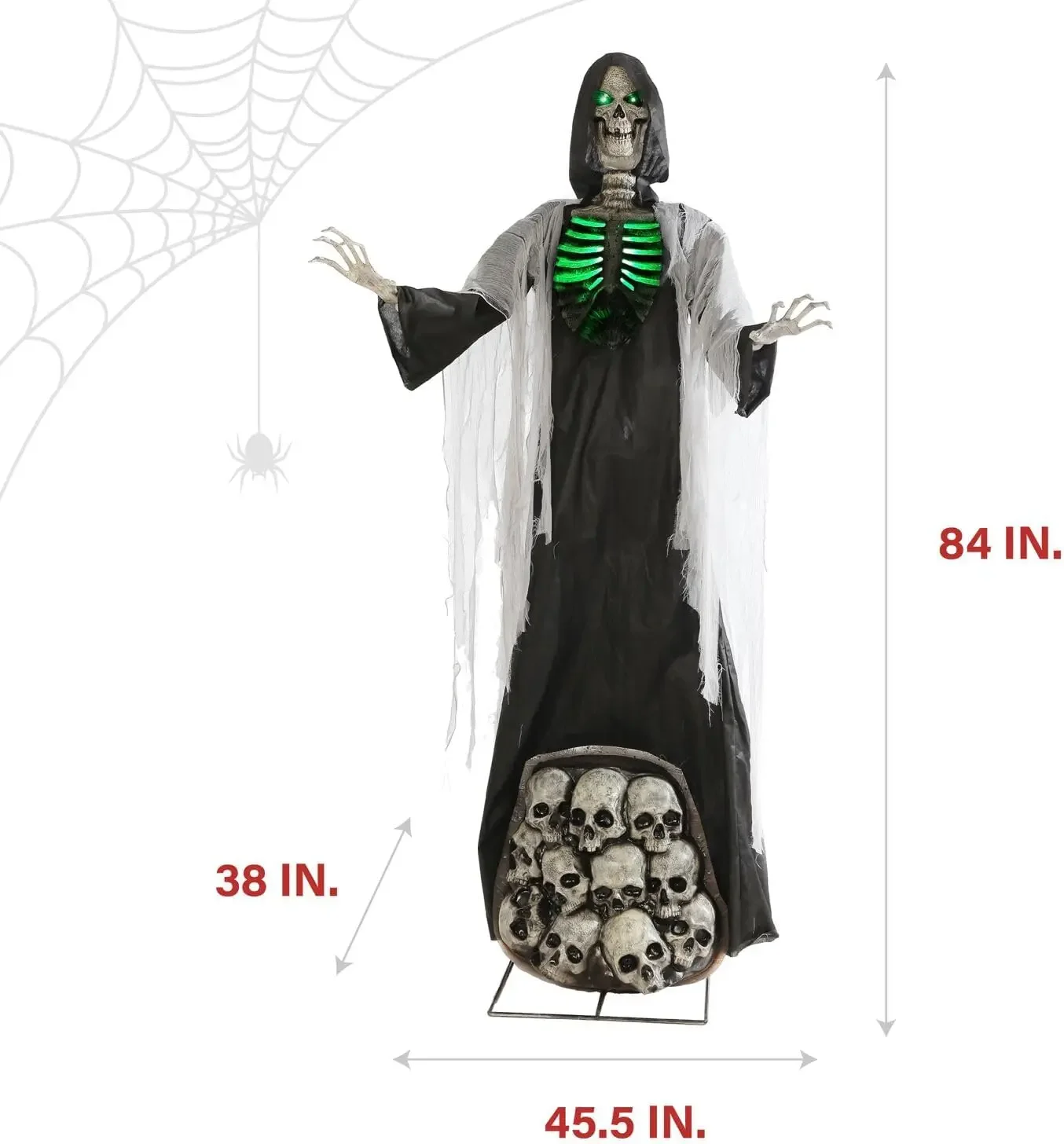 7-Ft. Tall Graveyard Ghoul, Motion Activated Scary Halloween Prop, Battery Operated with On-Off Switch, Light-Up