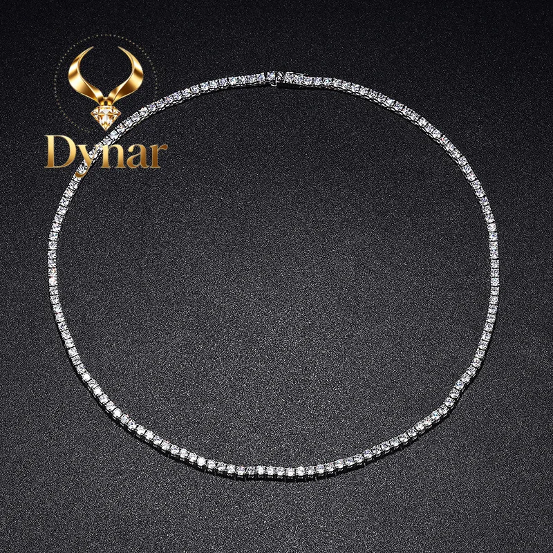 

Dynar Jewelry Luxury Solid Platinum PT950 Women's 2.5mm Moissanite Diamond Necklace Full Diamond Light Luxury Clavicle Chain
