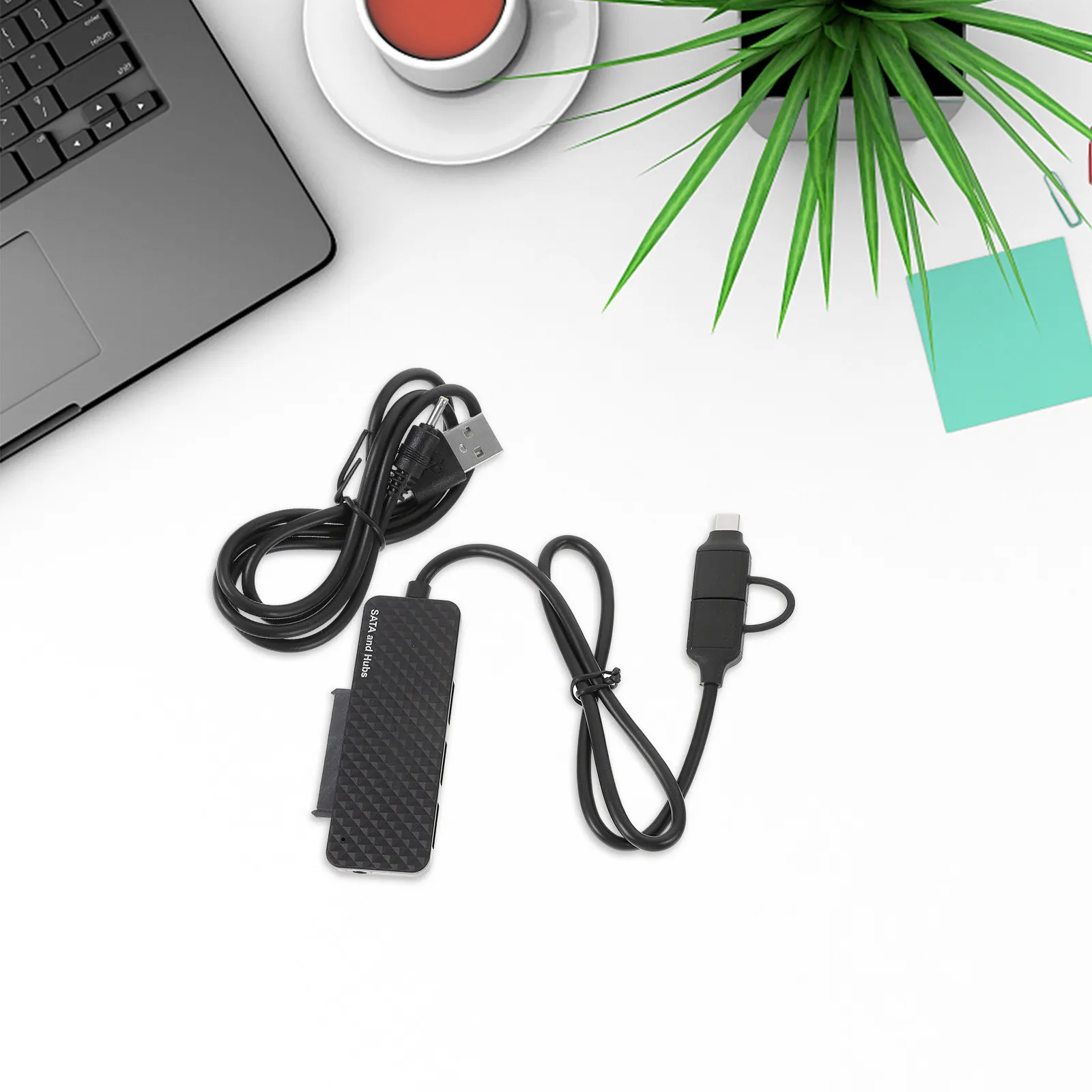 USB-C to Adapter Cable USB 3.0 High-Speed Data Transfer for 2.5 Inch Hdd SSD Plug and Play No Driver Required 3-Port Hub