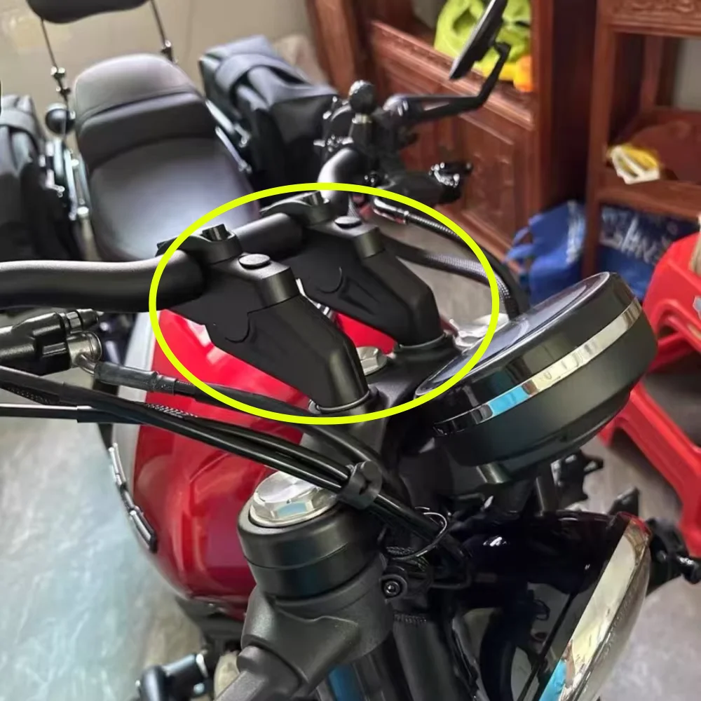 For CFMOTO 450CL-C, a special hand grip heightening device for adding 30mm to the rear and 25mm to the top.