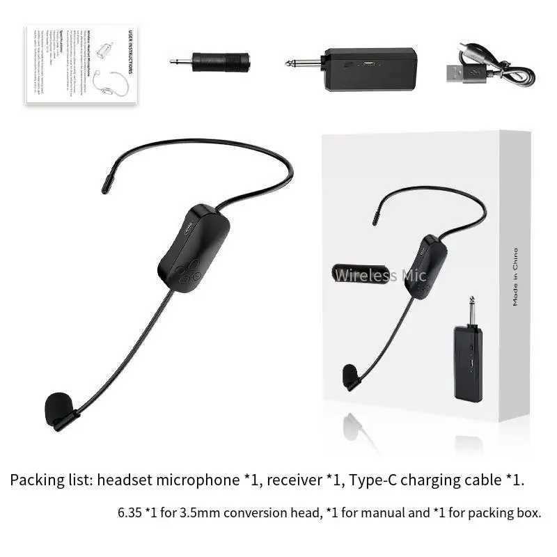 Live wireless microphone, headset microphone, tour guide teaching, small bee amplifier, audio general noise-cancelling earphone