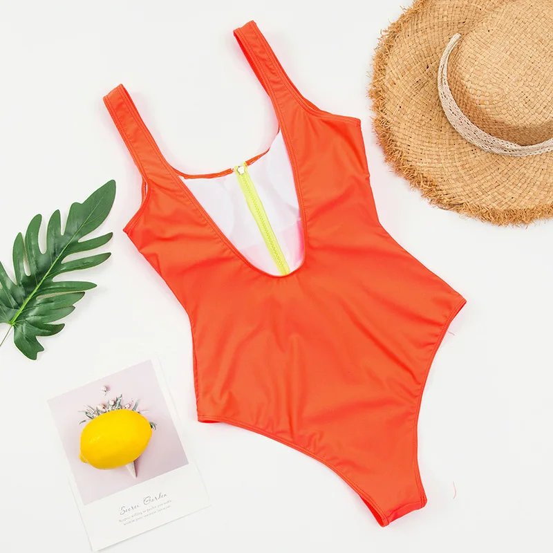 Watermelon Zipper Piece Swimsuit Sexy Bodysuit Female Bathing Suit Women Maio Feminino Praia Biquini One Piece Swimwear 2022