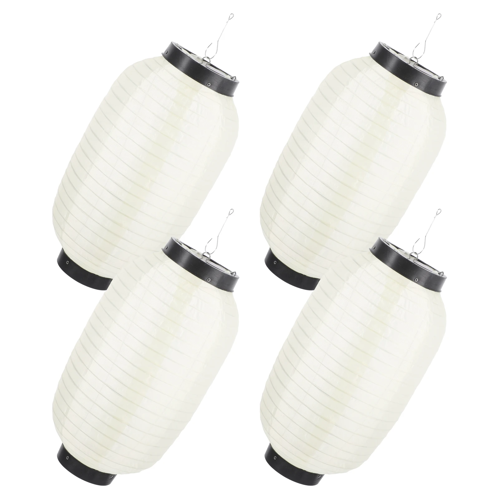 

4pcs Waterproof Silk Lanterns 8 Inch White Foldable Decorative Restaurant Party Outdoor Hanging Solar Lighting