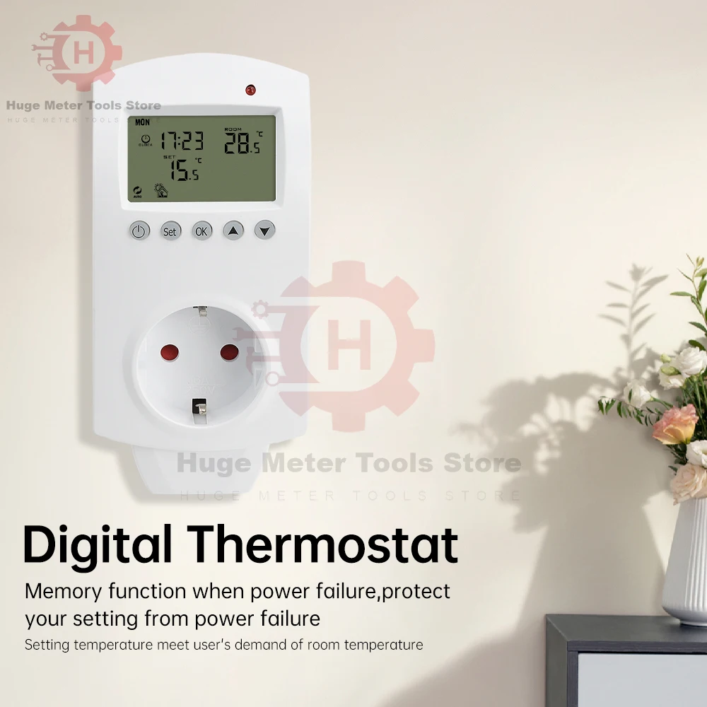 

EU Plug Tuya Intelligent Temperature Controller Power Socket Energy Saving Programmable Setting of Clock/ On/ Off Time for Home