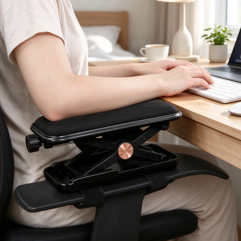 Adjustable Chair Armrest Pad Riser with High Density Memory Foam, Height Raising Forearm Support for Gaming Office Chairs