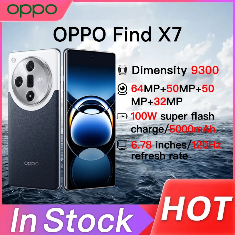 Oppo-Téléphone portable Find X7, Dimrespond9300 Octa Core ails, Appareil photo 0MP, OLED 6.78 ", 120Hz, Charge 100W, Android 14.0, Mise à jour OTA, Original