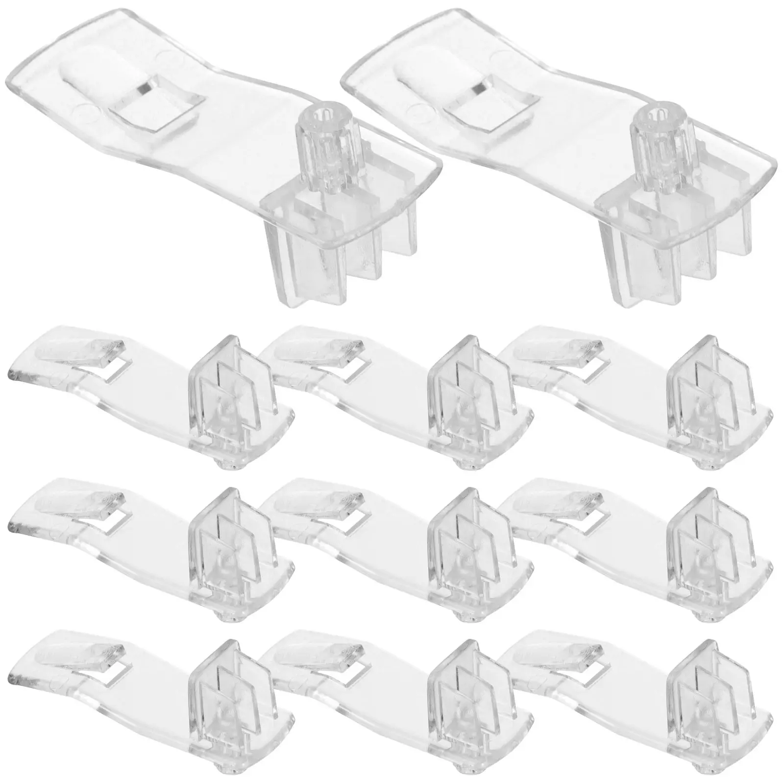 

25 шт. Прозрачные прямоугольные пластиковые зажимы для полок, крепления для длинных полок, для деревянных шкафов, DIY-решения для хранения