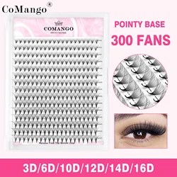 CoMango Premade Volume Fans Sharp Narrow Stem Russian Eyelash Extension Mink Eyelash Extension All Size False Lashes Tray