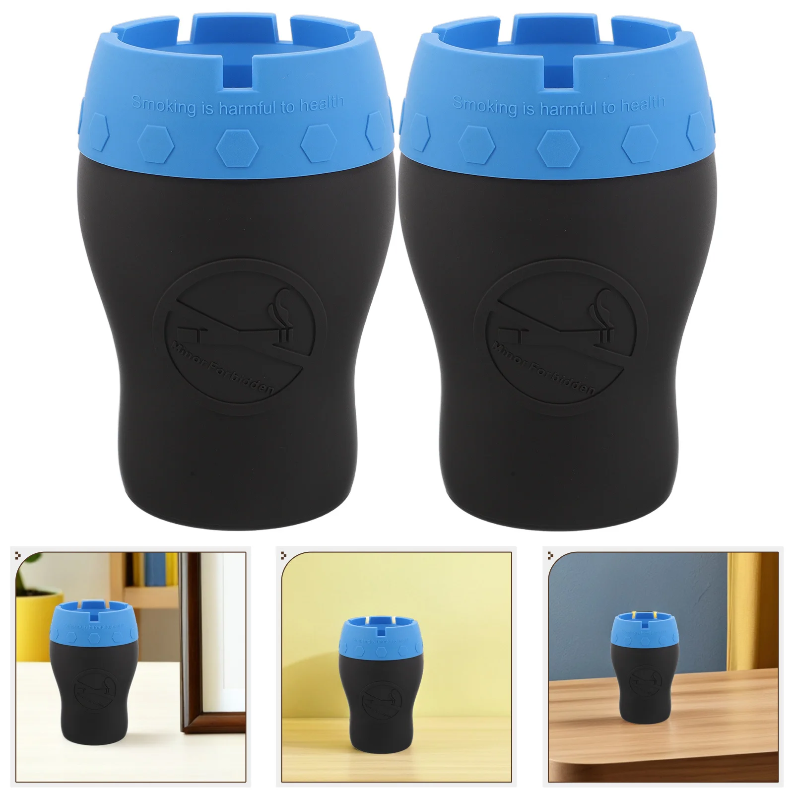 

2 Pcs Creative Ashtray Ashtrays for Cars with Lid Cigarettes Automotive Silica Gel Office