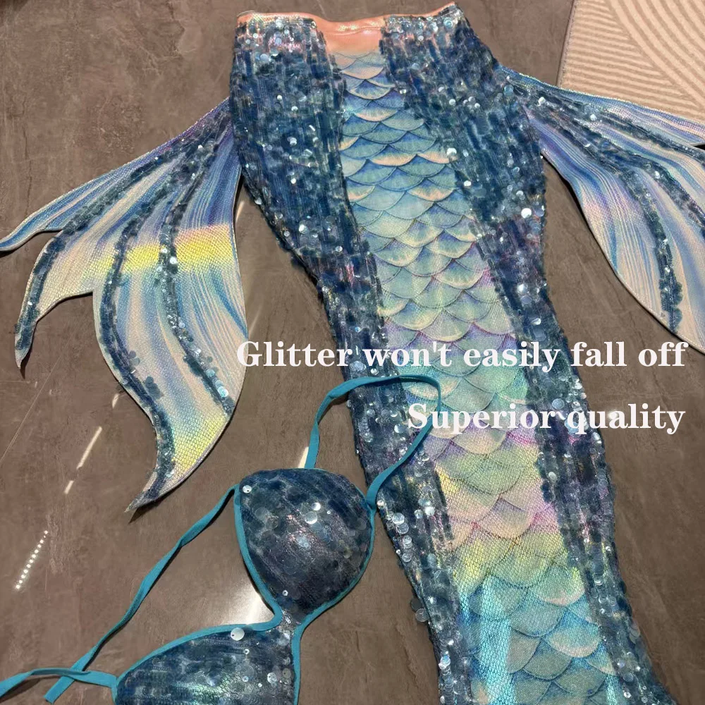 Super Beautiful Glitter Mermaid Big Tail Swimsuit Summer Adult Swimming Cosplay Aquarium Performance Mermaid Swimsuit