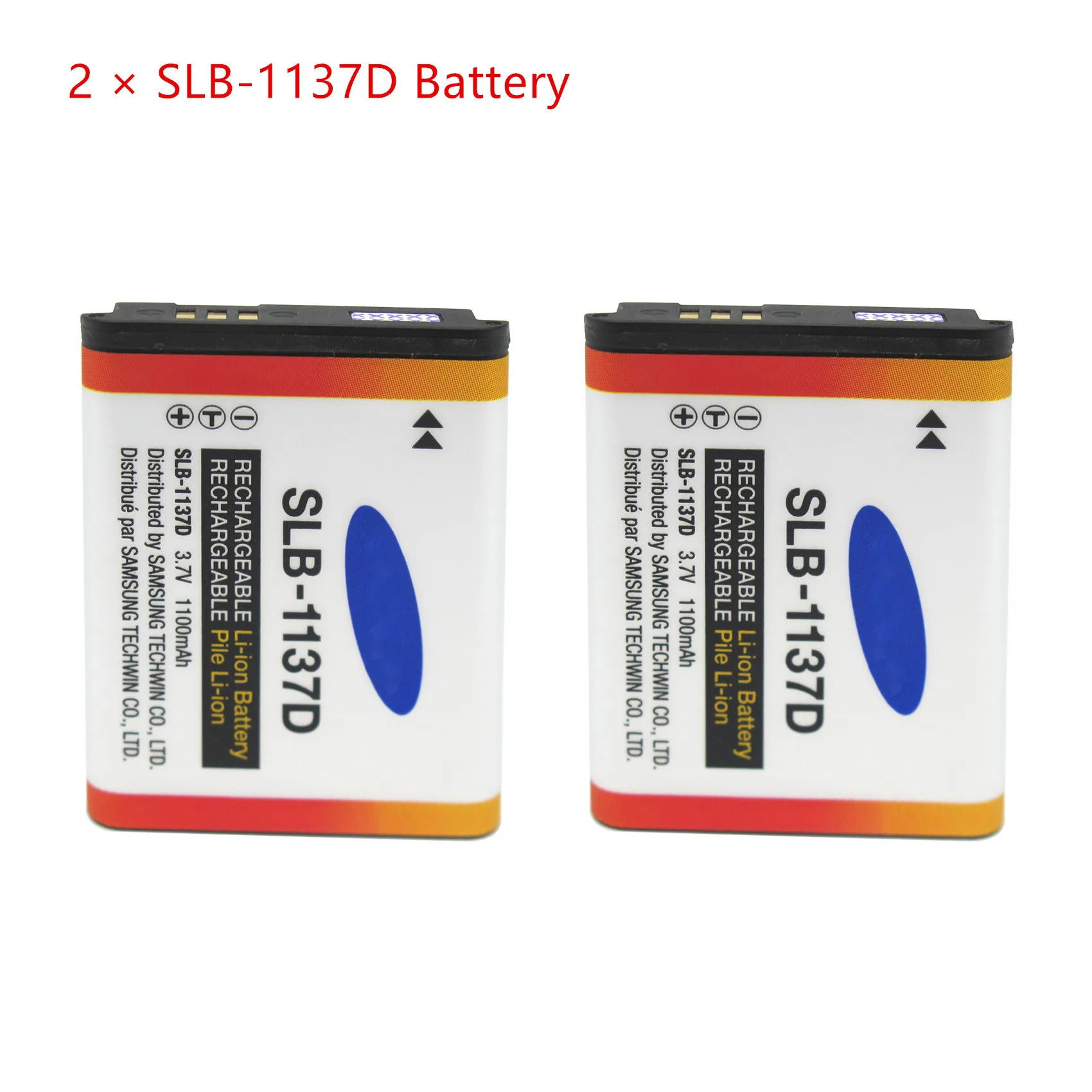 2 Pcs Original SLB-1137D SLB 1137D 1100mAh Camera Battery for Samsung NV100HD TL34HD NV106 HD i85 i100 L74 i80 NV1 NV24HD NV40